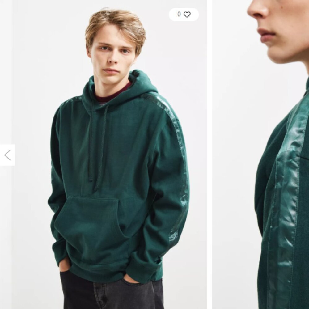 UO Tonal‎ Tape Hoodie Sweatshirt Green Medium